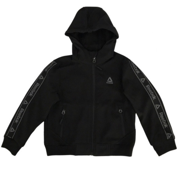 REEBOK • Little Boy Black Lightweight Hooded Softshell Jacket - Picture 2 of 5
